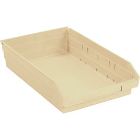 Global Industrial 184846BG Global Industrial™ Plastic Nesting Storage Shelf Bin 11-1/8"W x 17-7/8"D x 4"H Beige image.