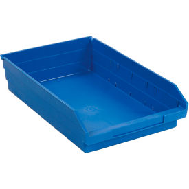 Global Industrial 184846BL Global Industrial™ Plastic Nesting Storage Shelf Bin 11-1/8"W x 17-7/8"D x 4"H Blue image.