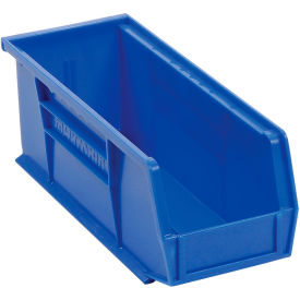 Akro-Mils 30224 BLUE Akro-Mils® AkroBin® Plastic Stack & Hang Bin, 4-1/8"W x 10-7/8"D x 4"H, Blue image.