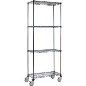 Nexel® 4 Shelf Truck Nexelon® 36"W x 18"D x 92"H Polymer Swivel Casters 2 Brake