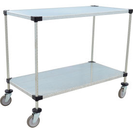 Nexel® 2 Shelf Cart Galvanized 48""W x 24""D x 39""H Polyurethane Casters