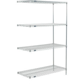 Nexel® 4 Shelf Poly-Z-Brite® Wire Shelving Unit Add On 24""W x 14""D x 54""H