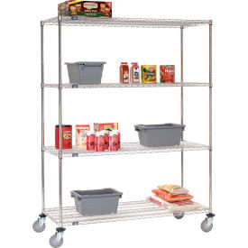 Global Industrial 189400A Nexel® Stainless Steel Wire Shelf Truck, 1200 lb. Capacity, 36"L x 18"W x 69"H image.