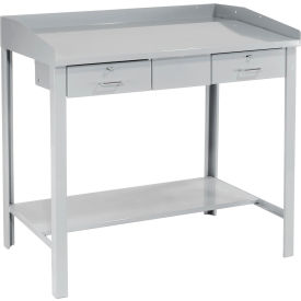 Global Industrial 190298GY Global Industrial™ Extra-Wide Shop Desk W/ 2 Drawers, Sloped Surface, 48"W x 30"D, Gray image.