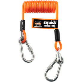 Ergodyne® 19131 Squids® 3130M Coiled Cable Lanyard 5lb Orange Polyurethane
