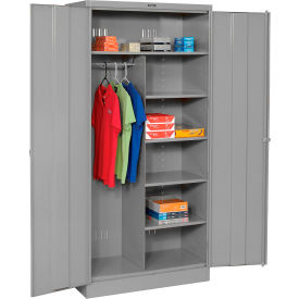 Tennsco Corp 1472-MGY Tennsco Combination Metal Storage Cabinet 1472-MGY - 36x18x72 Medium Grey image.