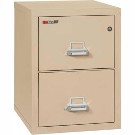 Fire King 21-825CPA Fireking Fireproof 2 Drawer Vertical File Cabinet - Letter Size 17-11/16"W x 25"D x 28"H - Putty image.