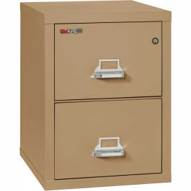 Fire King 2-1825-CSA Fireking Fireproof 2 Drawer Vertical File Cabinet - Letter Size 17-11/16"W x 25"D x 28"H - Sand image.