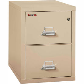 Fire King 2-1831-CPA Fireking Fireproof 2 Drawer Vertical File Cabinet - Letter Size 18"W x 31-1/2"D x 28"H - Putty image.