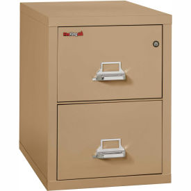 Fire King 2-1831C/ Fireking Fireproof 2 Drawer Vertical File Cabinet - Letter Size 18"W x 31-1/2"D x 28"H - Sand image.