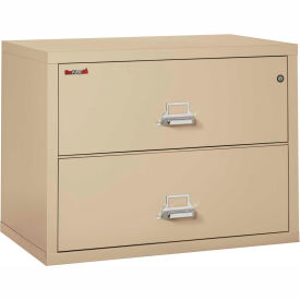 Fire King 23822CPA Fireking Fireproof 2 Drawer Lateral File Cabinet - Letter-Legal Size 37-1/2"W x 22"D x 28"H - Putty image.