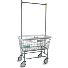 R&B WIRE PRODUCTS INC 200F56/ANTI R&B Wire Products® Antimicrobial Large Capacity Laundry Cart w/ Double Pole Rack image.