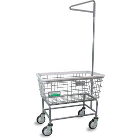 R&B WIRE PRODUCTS INC 200F91/ANTI R&B Wire Products® Antimicrobial Large Capacity Laundry Cart w/ Single Pole Rack image.