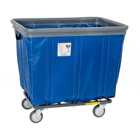 R&B WIRE PRODUCTS INC 406SOB2+2/BL R&B Wire Products® 6 Bushel Vinyl Bumper Truck, 2 Rigid 2 Swivel Casters, Blue image.