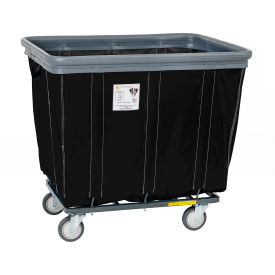 R&B WIRE PRODUCTS INC 406SOBC/BLK R&B Wire Products® 6 Bushel Vinyl Basket Truck, All Swivel Casters, Black image.