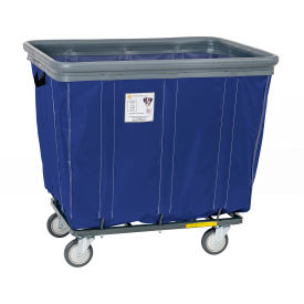 R&B WIRE PRODUCTS INC 406SOBC/NVY R&B Wire Products® 6 Bushel Vinyl Bumper Truck, All Swivel Casters, Navy image.