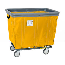 R&B WIRE PRODUCTS INC 406SOBC/YEL R&B Wire Products® 6 Bushel Vinyl Bumper Truck, All Swivel Casters, Yellow image.