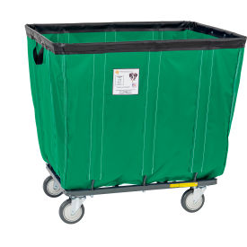 R&B WIRE PRODUCTS INC 406SOC/FG R&B Wire Products® 6 Bushel Vinyl Basket Truck, All Swivel Casters, Forest Green image.