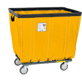R&B WIRE PRODUCTS INC 406SOC/YEL R&B Wire Products® 6 Bushel Vinyl Basket Truck, All Swivel Casters, Yellow image.