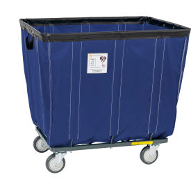 R&B WIRE PRODUCTS INC 408SOC/NVY R&B Wire Products® 8 Bushel Vinyl Basket Truck, All Swivel Casters, Navy image.