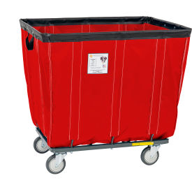 R&B WIRE PRODUCTS INC 410SOC/RD R&B Wire Products® 10 Bushel Vinyl Basket Truck, All Swivel Casters, Red image.