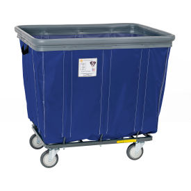 R&B WIRE PRODUCTS INC 414SOB2+2/NVY R&B Wire Products® 14 Bushel Vinyl Bumper Truck, 2 Rigid 2 Swivel Casters, Navy image.