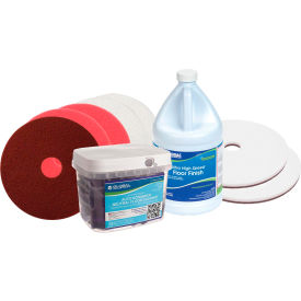 Global Industrial 20HWDFL Hardwood Floor Stripping, Polishing, and Cleaning Pad & Chemical Package - 20" image.