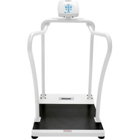 Health O Meter 2101KL Digital Bariatric Platform Scale 1000 x 0.2lb/454 x 0.1kg w/ Wheels Handrails
