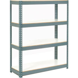 Global Industrial 235413GY Global Industrial 4 Shelf, Extra HD Boltless Shelving, Starter, 36"W x 18"D x 60"H, Laminate Deck image.