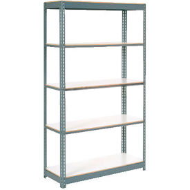 Global Industrial 235431GY Global Industrial 5 Shelf, Extra HD Boltless Shelving, Starter, 36"W x 18"D x 84"H, Laminate Deck image.