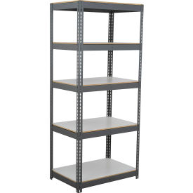 Global Industrial 5 Shelf Extra Heavy Duty Boltless Shelving Starter 36""Wx12""Dx72""H Laminate Deck