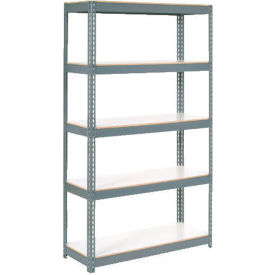 Global Industrial 235430GY Global Industrial 5 Shelf, Extra HD Boltless Shelving, Starter, 36"W x 12"D x 84"H, Laminate Deck image.