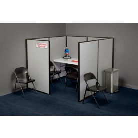 Global Industrial 236619GY-TC Interion® Wellness Station with Folding Table and Chairs - 6 x 6 x 60"H image.
