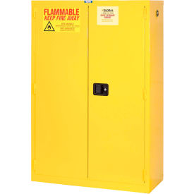 Global Industrial 237285 Global Industrial™ Flammable Cabinet, Self Close Double Door, 30 Gallon, 43"Wx18"Dx44"H image.