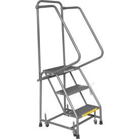 Ballymore Co Inc H31820P Perforated 16"W 3 Step Steel Rolling Ladder 21"D Top Step - H31820P image.