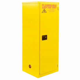 Global Industrial 237582 Global Industrial™ Slim Flammable Cabinet, Manual Close Single Door 12 Gallon- 23"Wx18"Dx35"H image.