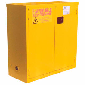 Global Industrial 237775 Global Industrial™ Flammable Cabinet, Manual Close Double Door, 28 Gallon, 34"Wx18"Dx44"H image.