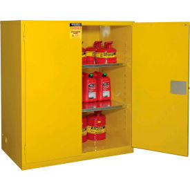 Global Industrial 237777 Global Industrial™ Flammable Cabinet, Manual Close Double Door, 120 Gallon, 59"Wx35"Dx65"H image.