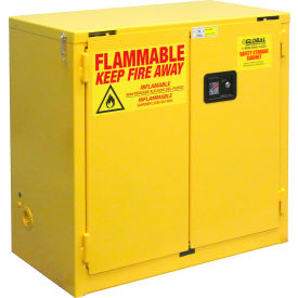 Global Industrial 237778 Global Industrial™ Flammable Cabinet, Self Close Double Door, 22 Gallon, 34"Wx18"Dx35"H image.