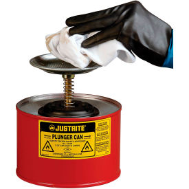 JUSTRITE SAFETY GROUP 10208 Justrite Safety Plunger Can - 2 Quart Steel, 10208 image.