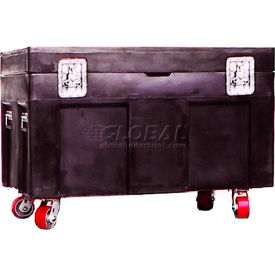 Myton Industries Inc. RC-4524H4-BK Shipping Container and Site Box with Casters - 45"L x 22"W x 31"H, Black image.