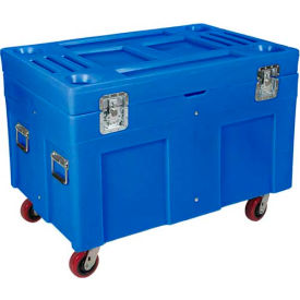 Myton Industries Inc. RC-4534H5-BL Shipping Container and Site Box with Casters - 45"L x 30"W x 34"H, Blue image.
