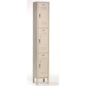 Global Industrial™ Paramount® 3-Tier 3 Door Locker 12""W x 15""D x 78""H Tan Unassembled