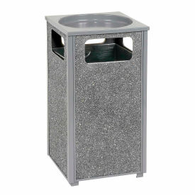 Global Industrial 238243GY Global Industrial™ Stone Panel Trash Sand Urn, Gray, 24 Gallon, 17-1/2" Square x 32"H image.
