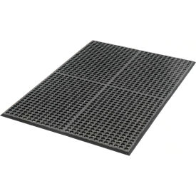 Apache Mills WorkStep™ Anti Fatigue Drainage Mat 1/2"" Thick 3 x 20 Grit Top Black