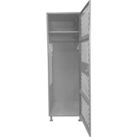 Global Industrial™ 1 Door Security Gear Locker w/ Legs 24"W x 18"D x 76"H Gray All-Welded
