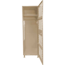Global Industrial™ 1 Door Security Gear Locker w/ Legs 24"W x 18"D x 76"H Putty All-Welded
