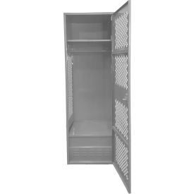 Global Industrial™ 1 Door Security Gear Locker w/ Footlocker 24"Wx18"Dx72"H Gray All-Welded