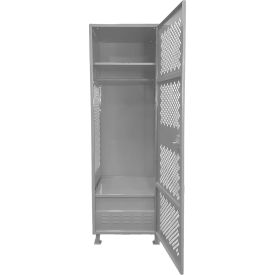 Global Industrial™ 1 Door Security Locker w/Footlocker & Legs 24"Wx18"Dx76"H Gray All-Welded