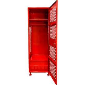 Global Industrial™ 1 Door Security Locker w/ Footlocker & Legs 24"Wx18"Dx76"H Red All-Welded